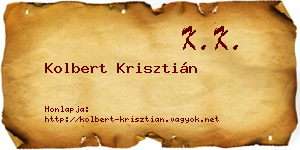 Kolbert Krisztián névjegykártya