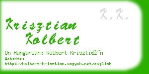 krisztian kolbert business card